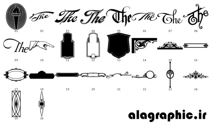 وکتور کلمه the و مشعل